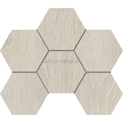 Estima Kraft Wood Nordic KW00 Hexagon Белая Структура Мозаика 25x28,5 см