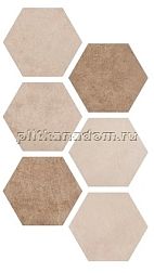 Argenta Ceramica Hexagon Multi Warm Керамогранит 25х22 см