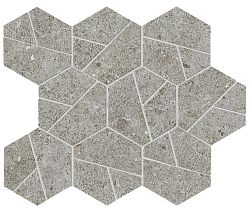 Atlas Concorde Boost Stone Grey Mosaico Hex Декор 25х28,5 см