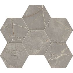 Estima Bernini BR03 Hexagon Grey Серая Полированная Мозаика 25x28,5 см